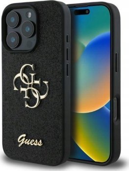 Guess Fixed Glitter Big 4G do iPhone 16 Pro czarny