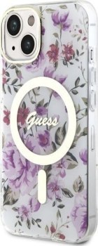 Guess Flower MagSafe - Etui iPhone 14 Plus (Przezroczysty)