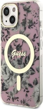 Guess Flower MagSafe - Etui iPhone 14 Plus (Różowy)