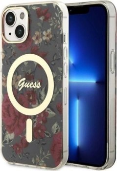 Guess Flower MagSafe - Etui iPhone 14 Plus (Zielony)