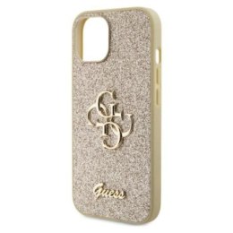 Guess Glitter Script Big 4G do Apple iPhone 15 (złoty)