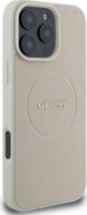 Guess Grained Ring MagSafe do iPhone 16 Pro Max beżowy