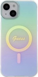 Guess IML Iridescent MagSafe - Etui iPhone 15 Plus (turkusowy)