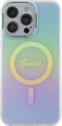 Guess IML Iridescent MagSafe - Etui iPhone 15 Pro Max (turkusowy)