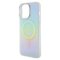 Guess IML Iridescent MagSafe - Etui iPhone 15 Pro (turkusowy)