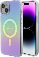 Guess IML Iridescent MagSafe - Etui iPhone 15 (fioletowy)