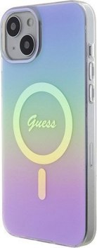 Guess IML Iridescent MagSafe - Etui iPhone 15 (fioletowy)