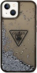 Guess Liquid Glitter Triangle Logo Case do iPhone 14 Plus (czarny)