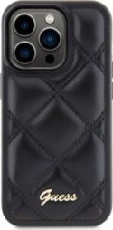 Guess Quilted Metal Logo - Etui iPhone 15 Pro (czarny)