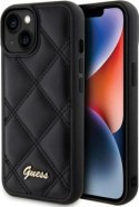 Guess Quilted Metal Logo - Etui iPhone 15 (czarny)