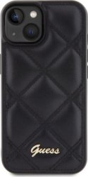 Guess Quilted Metal Logo - Etui iPhone 15 (czarny)