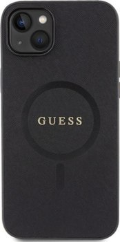 Guess Saffiano MagSafe - Etui iPhone 15 Plus (czarny)