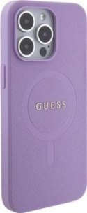 Guess Saffiano MagSafe - Etui iPhone 15 Pro Max (fioletowy)