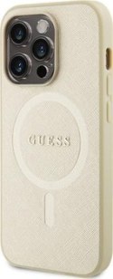 Guess Saffiano MagSafe - Etui iPhone 15 Pro Max (złoty)