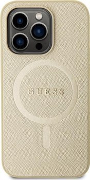 Guess Saffiano MagSafe - Etui iPhone 15 Pro Max (złoty)