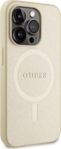 Guess Saffiano MagSafe - Etui iPhone 15 Pro Max (złoty)