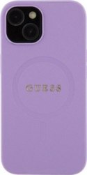 Guess Saffiano MagSafe - Etui iPhone 15 (fioletowy)