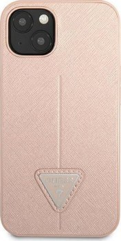 Guess Saffiano Triangle Logo Case do iPhone 14 (różowy)