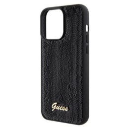 Guess Sequin Script Metal iPhone 15 Pro Max (czarny)