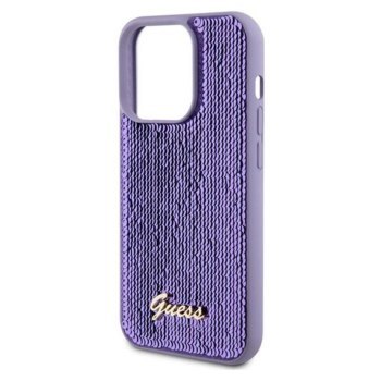 Guess Sequin Script Metal iPhone 15 Pro Max (fioletowy)