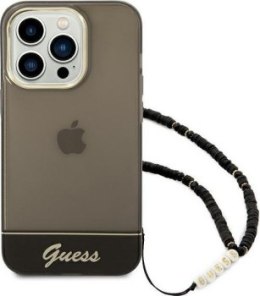 Guess Translucent Pearl Strap do iPhone 14 Pro Max (czarny)