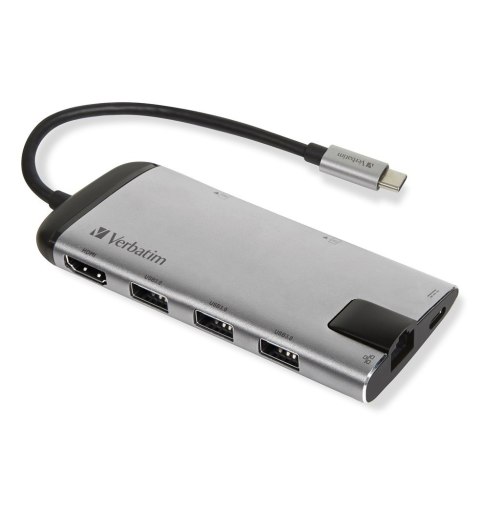 VERBATIM MULTIPORT USB-C 3.1, 3X USB 3.0, HDMI 4K, RJ45, SD/MICRO SD 49142