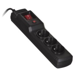 Listwa przeciwprzepięciowa Activejet COMBO 3gn/1 5m/cz (10A; 2300W) 1 5m; kolor czarny