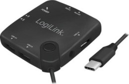 LogiLink 3-portowy USB-C z czytnikiem kart OTG