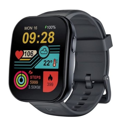 Kumi Smartwatch U6 1.96 cala 300 mAh Czarny