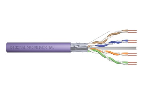 Kabel instalacyjny DIGITUS kat.6, F/UTP, B2ca, AWG23/1, LSOH, 100m, fioletowy, folia