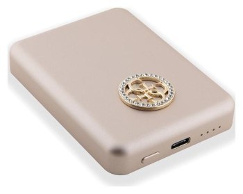 Guess 4G Strassed Metal Logo MagSafe 5000 mAh 15W MagSafe (złoty)