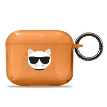 Słuchawki - KARL LAGERFELD KLA3UCHFO AIRPODS 3 COVER POMARAŃCZOWY/ORANGE CHOUPETTE