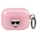 Słuchawki - KARL LAGERFELD KLAPUCHGP AIRPODS PRO COVER RÓŻOWY/PINK GLITTER CHOUPETTE