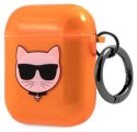 Karl Lagerfeld Choupette Head - Etui Airpods (fluo pomarańczowy)