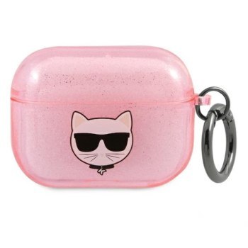 Karl Lagerfeld Choupette Head Glitter do AirPods 3 (różowy)