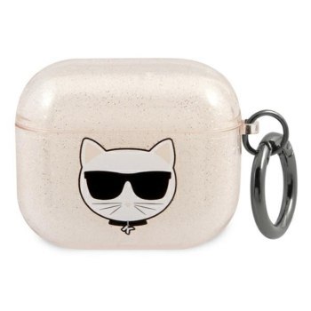 Karl Lagerfeld Choupette Head Glitter do AirPods 3 (złoty)