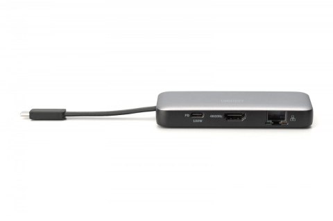 Digitus Stacja dokująca podróżna USB-C 7 portowa, max. 4K/60Hz z HDR, HDMI, USB-A 3.2 Gen1, Gigabit Ethernet, SD/Micro SD, PD 100W