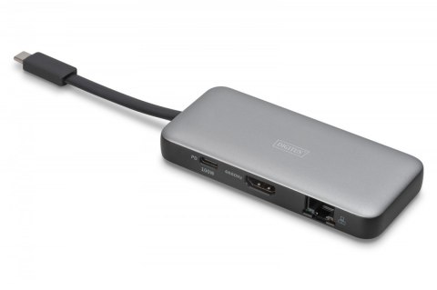 Digitus Stacja dokująca podróżna USB-C 7 portowa, max. 4K/60Hz z HDR, HDMI, USB-A 3.2 Gen1, Gigabit Ethernet, SD/Micro SD, PD 100W