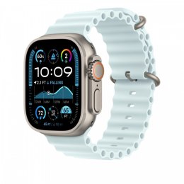 Apple Pasek Ocean w kolorze mroźnego błękitu do koperty 49 mm - elementy z tytanu w kolorze naturalnym