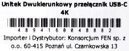 UNITEK PRZEŁĄCZNIK USB-C 4K 144HZ, DWUKIERUNKOWY