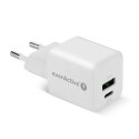 EverActive Ładowarka sieciowa GaN 1X USB, 1X USB-C 20W QC3.0 Biała