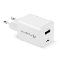 EverActive Ładowarka sieciowa GaN 1X USB, 1X USB-C 45W QC4+ PD Biała