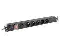 Lanberg Listwa zasilająca rack PDU 19 cali 1U 16A 5x230V 2m czarna C14