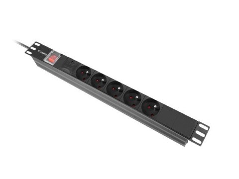 Lanberg Listwa zasilająca rack PDU 19 cali 1U 16A 5x230V 2m czarna