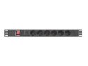 Lanberg Listwa zasilająca rack PDU 19 cali 1U 16A 6x230V schuko 2m czarna