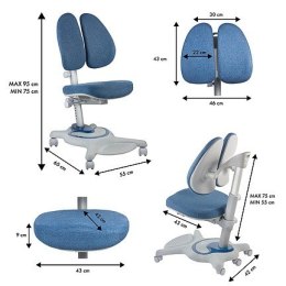 Ergo Office Krzesło ergonomiczne dla dzieci ER-484N regulowany zagłówek, regulowana wysokość, max 75kg.