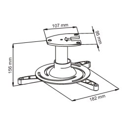 ART UCHWYT sufitowy 16cm DO PROJEKTORA 15kg P-101 uniwersalny pełna regulacja