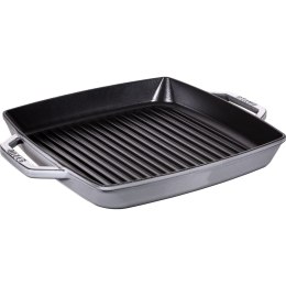 STAUB Kwadratowa patelnia żeliwna grillowa z dwoma uchwytami 33 cm, grafitowy