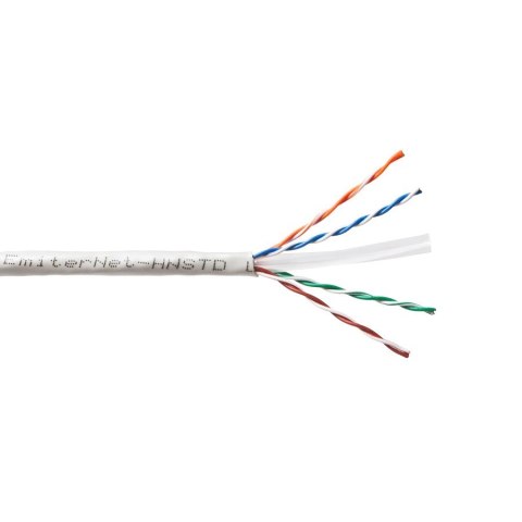 Kabel Emiter Net UTP (U/UTP) kat.6 450MHz, drut, standard, PVC, szary