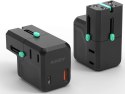 AUKEY Adapter sieciowy PA-TA06 uniwersalny podróżny 1xUSB-C PowerDelivery + 1xUSB-A Quick Charge | pasuje w ponad 150 krajach